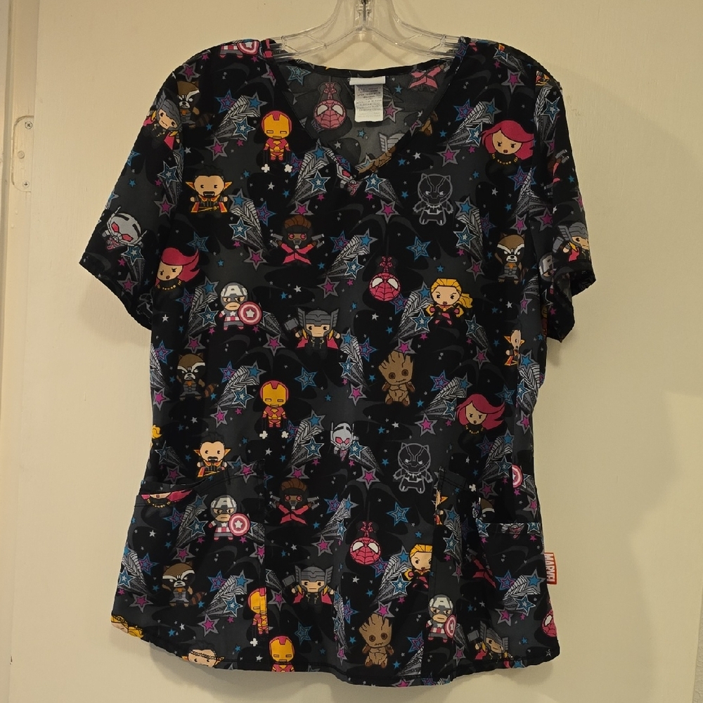 Marvel Black Character Print Blouse